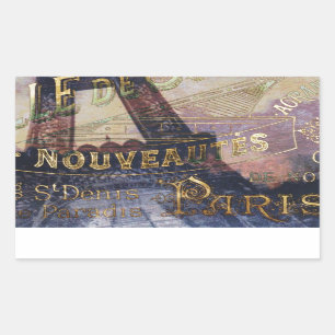 ヴィンテージのフランス人のラベルおよびエッフェル塔 長方形シール