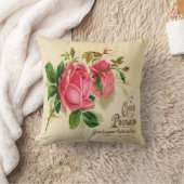 ヴィンテージのフランス人のラベルの正方形の装飾用クッション クッション (ブランケット)