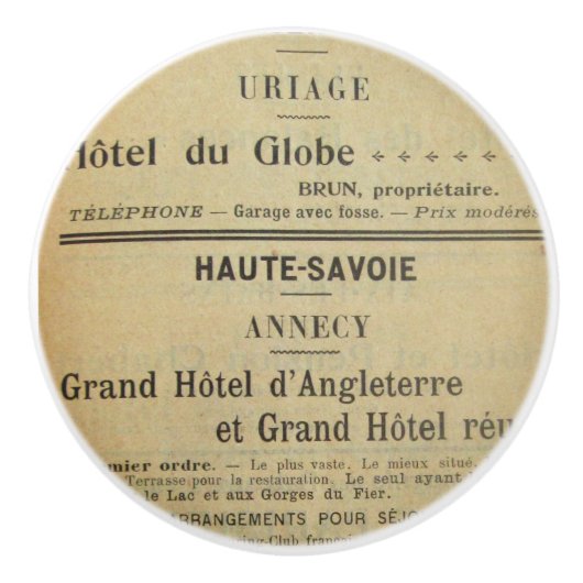 ヴィンテージのフランス人の引くことの引き セラミックノブ (正面)