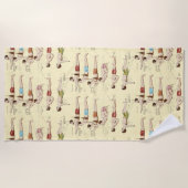 ヴィンテージのフランス人の泳ぐ人を泳ぐ方法 ビーチタオル (正面)