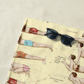 ヴィンテージのフランス人の泳ぐ人を泳ぐ方法 ビーチタオル (インサイチュ)