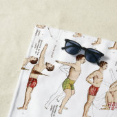 ヴィンテージのフランス人の泳ぐ人を泳ぐ方法 ビーチタオル (インサイチュ)