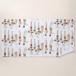 ヴィンテージのフランス人の泳ぐ人を泳ぐ方法 ビーチタオル