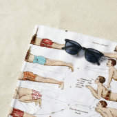 ヴィンテージのフランス人の泳ぐ人を泳ぐ方法 ビーチタオル (インサイチュ)