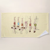 ヴィンテージのフランス人の泳ぐ人を泳ぐ方法 ビーチタオル (正面)