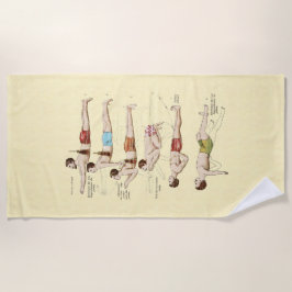 ヴィンテージのフランス人の泳ぐ人を泳ぐ方法 ビーチタオル