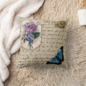 ヴィンテージのフランス人の郵便はがき クッション (ブランケット)