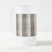 ヴィンテージのフランス語によってインスパイア原稿のプリント フロストグラスビールジョッキ (正面左)