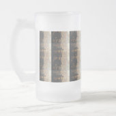 ヴィンテージのフランス語によってインスパイア原稿のプリント フロストグラスビールジョッキ (左)