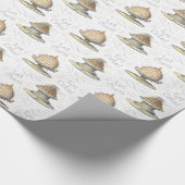 ヴィンテージのフランス語はそれらがケーキの結婚式の誕生日を食べるようにしました ラッピングペーパー (角)