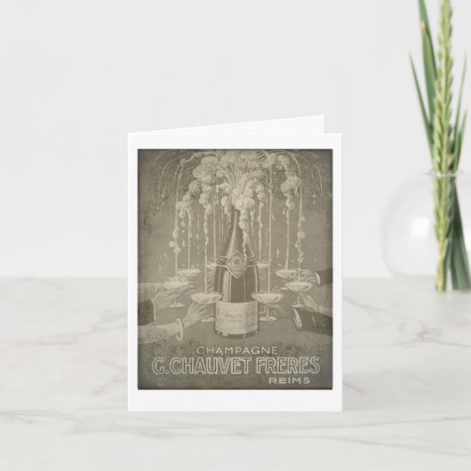 ヴィンテージのフランス語シャンペンはカードを祝います カード (正面)
