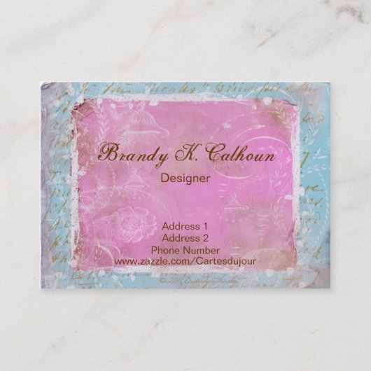 ヴィンテージのフランス語Toile及び原稿No.1の名刺 名刺 (正面)