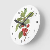 ヴィンテージのフルーツのさくらんぼの食糧、Redoute著さくらんぼ ラウンド壁時計 (傾斜)