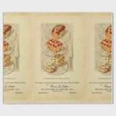 ヴィンテージのフルーツのケーキのイラストレーション ラッピングペーパー (フラット)