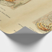 ヴィンテージのフルーツのケーキのイラストレーション ラッピングペーパー (角)