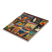 ヴィンテージのフルーツの木枠のラベル タイル (側面)