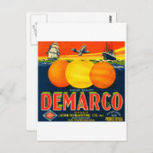 ヴィンテージのフルーツの木枠のラベル ポストカード (正面/裏面)