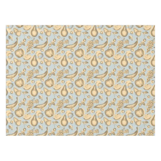 ヴィンテージのフルーツパターン テーブルクロス (正面(横))