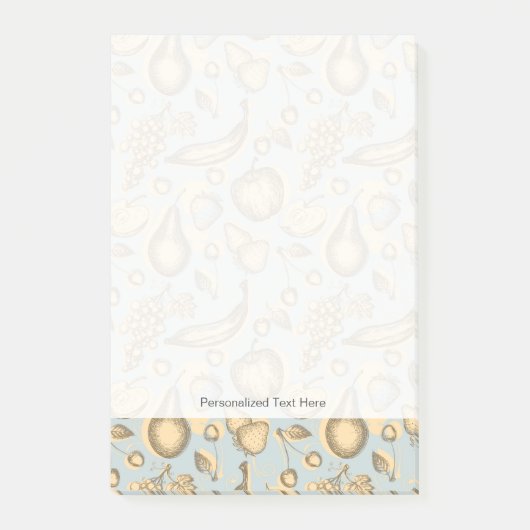 ヴィンテージのフルーツパターン ポストイット (正面)