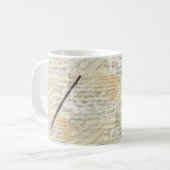 ヴィンテージのフルート音楽マグ コーヒーマグカップ (正面左)