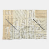 ヴィンテージのフルート音楽台所タオル キッチンタオル (横)