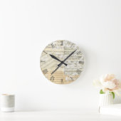 ヴィンテージのフルート音楽時計 ラウンド壁時計 (ホーム)