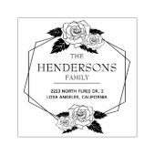 ヴィンテージのフレーム付き白モダンバラ ラバースタンプ (インプリント)