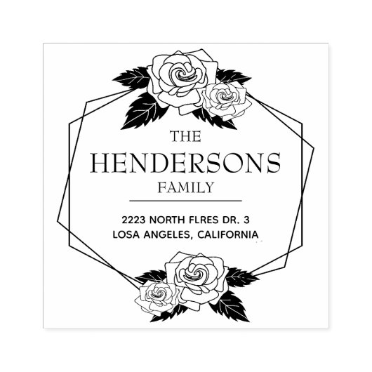 ヴィンテージのフレーム付き白モダンバラ ラバースタンプ (インプリント)