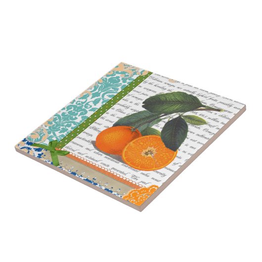 ヴィンテージのフロリダのオレンジフルーツの台所タイル タイル (側面)