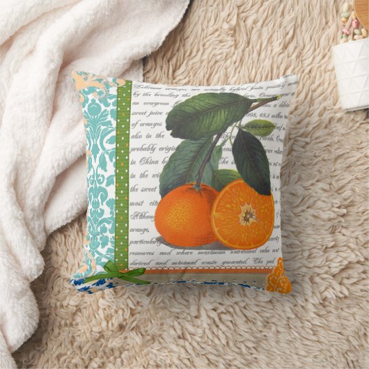 ヴィンテージのフロリダのオレンジフルーツの台所枕 クッション (ブランケット)