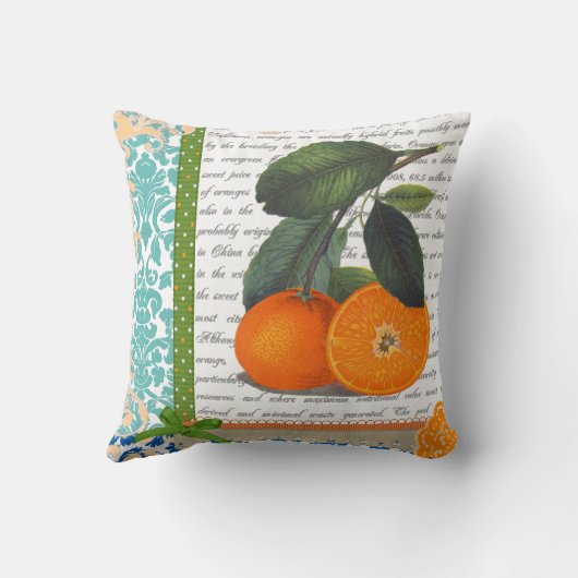ヴィンテージのフロリダのオレンジフルーツの台所枕 クッション (裏面)