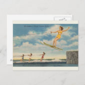 ヴィンテージのフロリダCypressの庭のスキージャンプの郵便はがき ポストカード (正面/裏面)