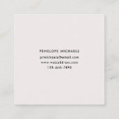 ヴィンテージのフローラをグレー淡い色のの背景に表示 スクエア名刺 (裏面)