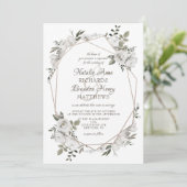 ヴィンテージのフローラバラ金ゴールド幾何結婚の 招待状 (スタンド正面)