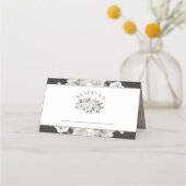 ヴィンテージのフローラ予約結婚席 プレイスカード (正面)