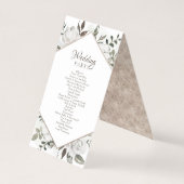 ヴィンテージのフローラ結婚式プログラム (裏面)