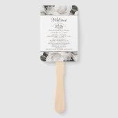 ヴィンテージのフローラ結婚式プログラム ハンドファン (正面)