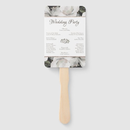 ヴィンテージのフローラ結婚式プログラム ハンドファン (裏面)