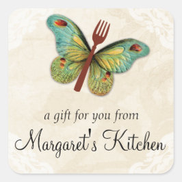 ヴィンテージのフードギフトラベルラベル スクエアシール