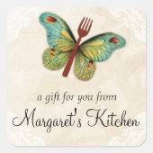 ヴィンテージのフードギフトラベルラベル スクエアシール (正面)