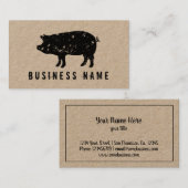 ヴィンテージのブタのポーク肉クラフトの名刺のテンプレート 名刺 (正面/裏面)