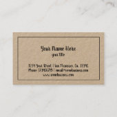 ヴィンテージのブタのポーク肉クラフトの名刺のテンプレート 名刺 (裏面)