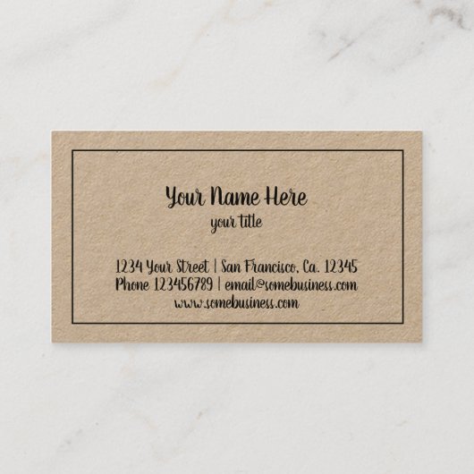 ヴィンテージのブタのポーク肉クラフトの名刺のテンプレート 名刺 (裏面)