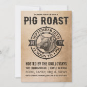 ヴィンテージのブタのローストの招待状 招待状 (正面)