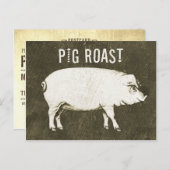 ヴィンテージのブタのローストの郵便はがきの招待状V インビテーションポストカード (正面/裏面)