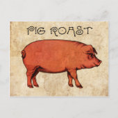 ヴィンテージのブタのローストの郵便はがきの招待状VI インビテーションポストカード (正面)
