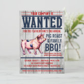 ヴィンテージのブタのロースト家族BBQの招待状 招待状 (スタンド正面)