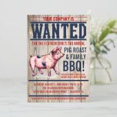 ヴィンテージのブタのロースト家族BBQの招待状 招待状 (スタンド正面)