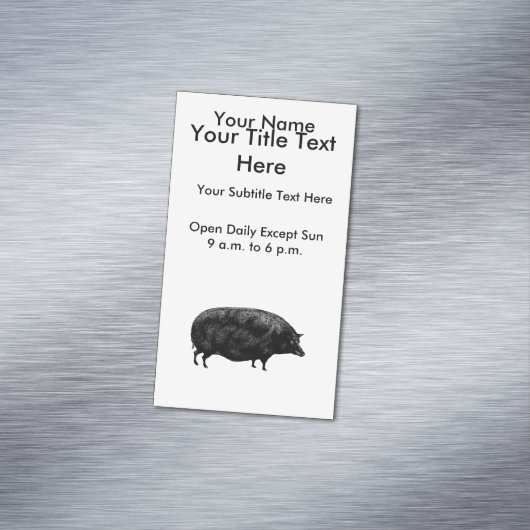 ヴィンテージのブタの旧式なプリント マグネット名刺 (インサイチュ)