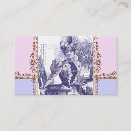 ヴィンテージのブティック-美女の新紀元ビクトリアンな時代の花型女性歌手 名刺 (正面)